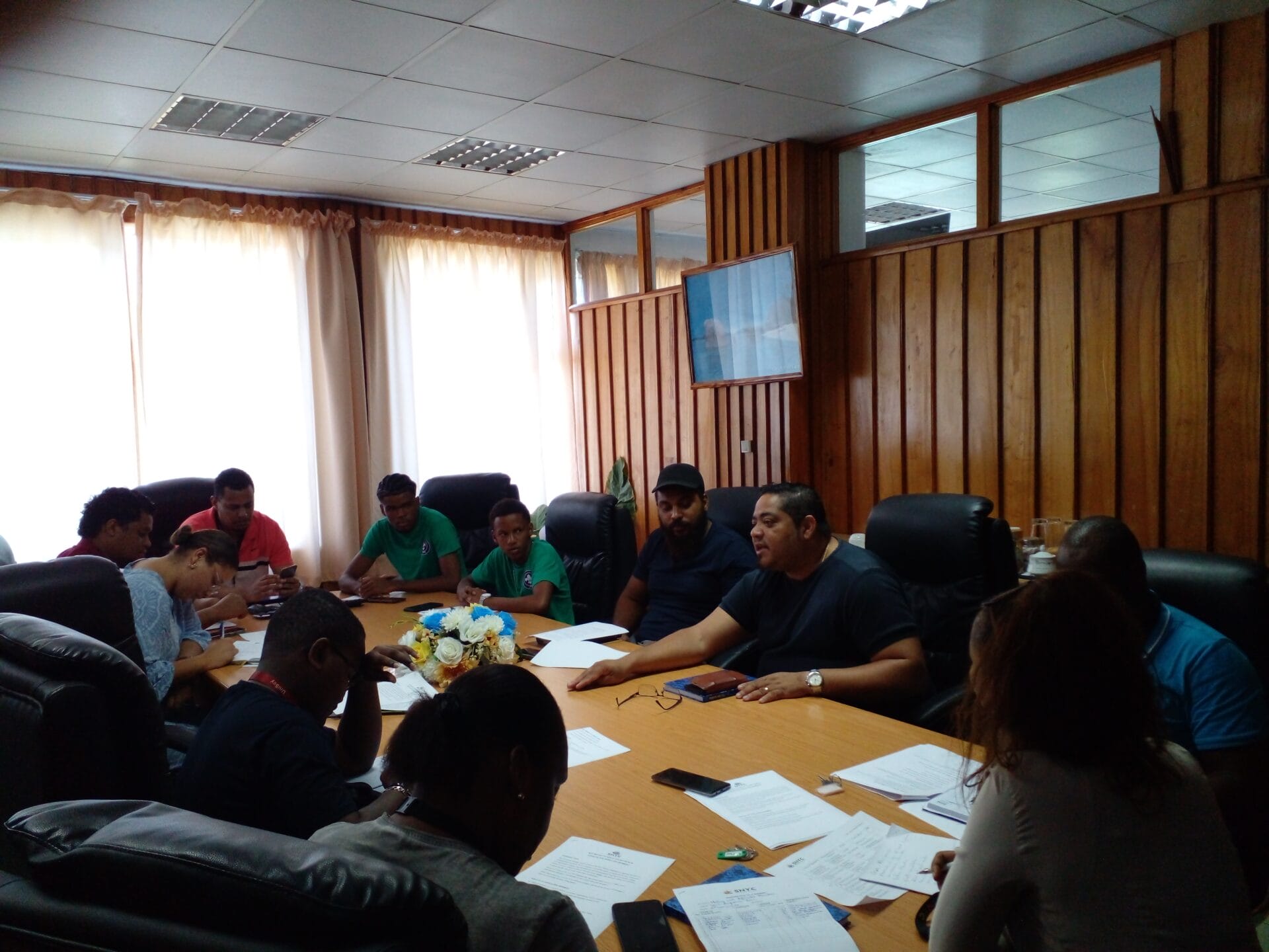 SNYC meeting with two venture scouts in attendence