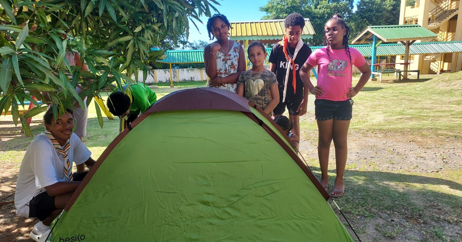 mahe scouts camping and flag raising